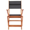 vidaXL Chair 2 Pcs, Outdoor Folding Patio Armchair, Foldable Chair for Backyard Balcony Porch, Black Solid Wood Eucalyptus and Textilene - 3 of 4