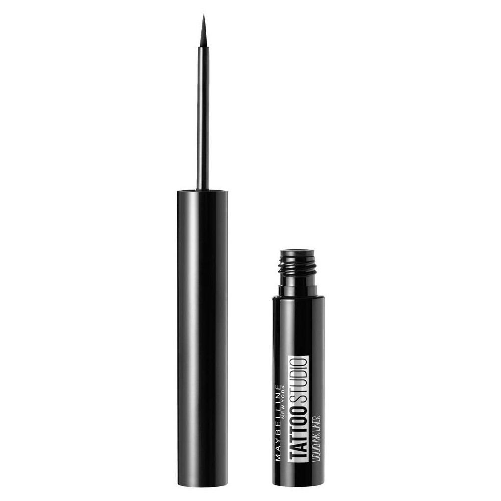 Photos - Other Cosmetics Maybelline MaybellineTattoo Studio Liquid Ink Eyeliner Ink Black - 0.08 fl oz: Long-L 