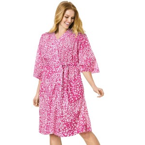 Dreams & Co. Plus Size Cooling Robe - 1 of 4