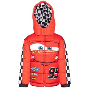Disney Pixar Cars Lightning McQueen Winter Coat Puffer Jacket Little Kid - 1 of 4