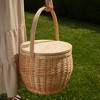 Twine Cask Willow Outdoor Picnic Basket with Lid and Handle, Insulated Picnic Basket, Wicker Basket with Picnic Equipment Set of 1 - 4 of 4