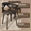 LeisureMod Upholstered Dining Chair in Leather with Dark Walnut Wood Frame Klyne Series - 4 of 4