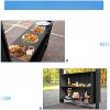 VisioGear Canopies and Gazebos, Hardtop Gazebo with Double Roof, Patio Grill Canopy with 2 Cabinets and Ceiling Hooks, Gray, 128.35"*74.06"*100.51" - 4 of 4