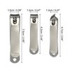 Unique Bargains Nail Clippers Nail Clipper Set for Nail Care Portable Stainless Steel Silver Tone Titanium Tone 3Pcs - 4 of 4