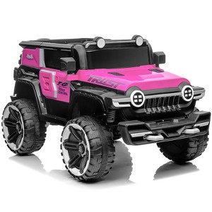 2 Seater Ride On Car with Remote Control, 4WD Off-Road Truck 12V Electric Battery Powered Ride On Toys, 25W Dual Motor, for Kids - 1 of 4