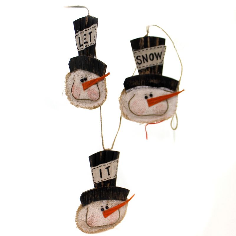 6.5 Inch Snowman Let It Snow Garland Carrot Nose Word Garlands, 2 of 3
