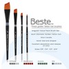 Creative Mark Beste Golden Taklon Angular Curve #1 - 2 Pack Artist Brush, Professional Watercolor Brushes, For Acrylic Painting, Short Handle, Sharp - 2 of 4