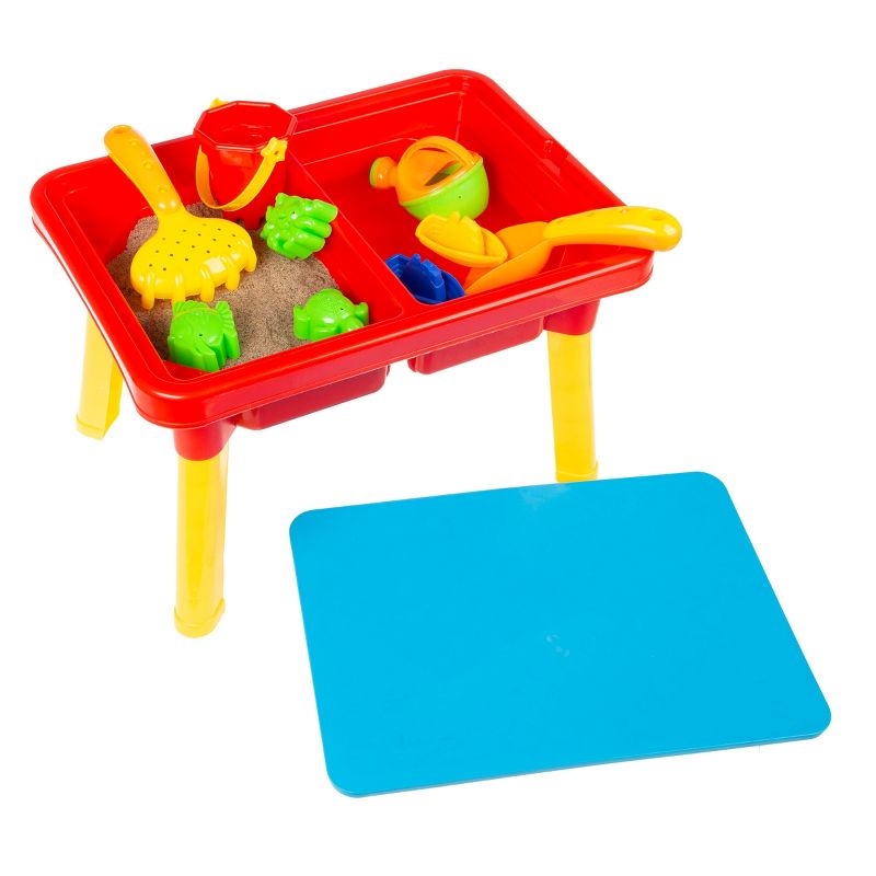 Toy Time Kids' Water and Sand Sensory Table With Lid and Toys - 17.5" x 11", 1 of 9