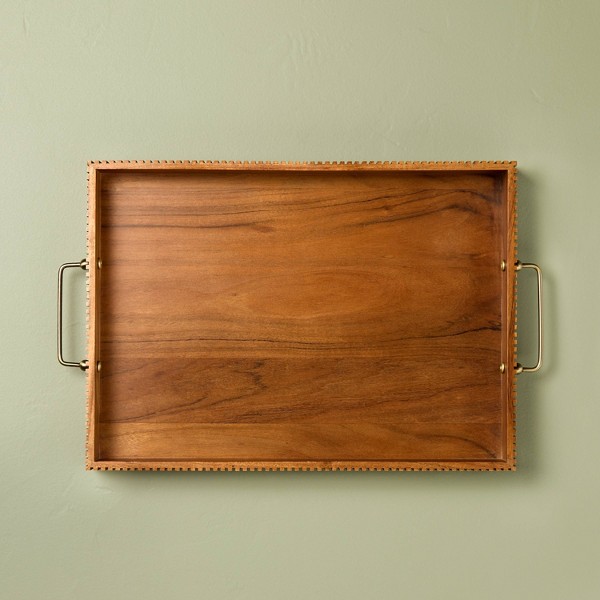 Hearth and Hand wood tabletop shadow box tray
