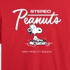 Women's - Peanuts - Stereo Snoopy Dj Cropped Graphic T-Shirt - 2 of 4