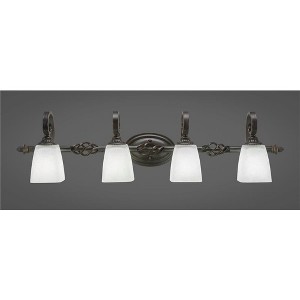 Toltec Lighting Elegante 4 - Light Vanity in  Dark Granite with 4.5" Square White Muslin Shade - 1 of 1