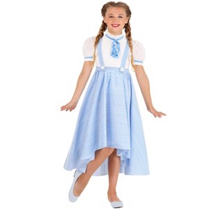 HalloweenCostumes.com Girl's Gingham Hi-Lo Dress Kansas Girl Costume - 1 of 4