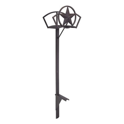 Liberty Garden LBG-117-KD 2-Prong Gauge Liberty Star and Knock Down Design Water Hose Stand with Storage Shelf and Powder Coated Black Satin Finish