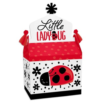 Big Dot of Happiness Happy Little Ladybug - Treat Box Party Favors - Baby Shower or Birthday Party Goodie Gable Boxes - Set of 12