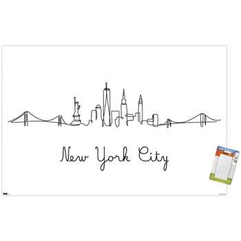 Trends International Line Art Skyline - New York City Unframed Wall Poster Prints