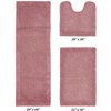 Edge Bath Rug 100% Premium Cotton Ultra-Soft Water Absorbent Tufted Solid Reversible 3 Piece Bathroom Rug Set for Machine Washable Bathmat - 2 of 4