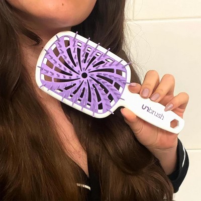 UltraFlex Lavender and White Plastic Detangling Hair Brush