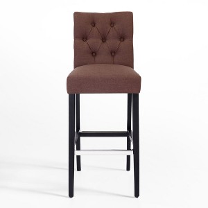 WestinTrends 29" Upholstered Linen Fabric Tufted Bar Stool Chair - 1 of 4