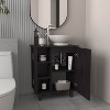 Gulches Modern Freestanding Sink Vanity, Black - One-Door Storage with Open Shelves - 2 of 4