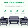 Hyleory HDPE 4-Piece Outdoor Sofa Set with Cushions, Conversation Set Including One Loveseat, Two Accent Chairs and a Coffee Table - 4 of 4