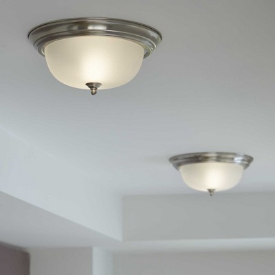 Brushed Nickel 14" Glass Dome Flush Mount Ceiling Light