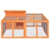 vidaXL Rabbit Hutch House/Bunny Cage - Brown Solid Pine, 57"x48"x27", Multi-Level Outdoor Enclosure with Pull-Out Tray & Wire Mesh - 3 of 4