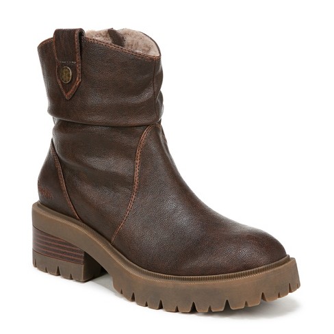Blowfish Malibu Womens Juniper Cozy Zip Bootie Brown Distressed 7 M Target