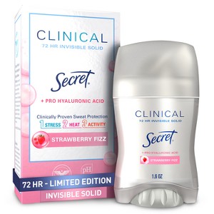 Secret Clinical Strength Invisible Solid Antiperspirant and Deodorant - Strawberry Fizz - 1.6oz - 1 of 4