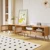 The ORRD modern farmhouse-style media console with solid wood feet, perfect for living rooms and home theaters, combines functionality with elegance. - 3 of 4