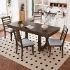 Modern Extendable Acacia Wood Dining Table,Seats 6-8 Rectangular Dining Table with Rubberwood Legs for Kitchen or Dining Room-Cuddlewood - 2 of 4