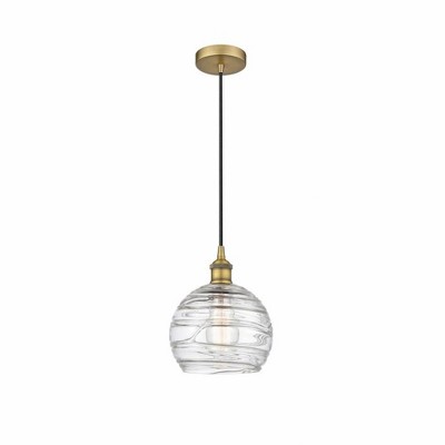 Athens Deco Swirl - 1 Light Mini Pendant In Industrial Style-10.75 Inches Tall and 8 Inches Wide