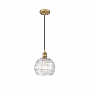 Athens Deco Swirl - 1 Light Mini Pendant In Industrial Style-10.75 Inches Tall and 8 Inches Wide - 1 of 1