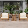 NAYSAYE Patio Chaise Lounges Outdoor Wood Leisure Set with Cushions and Side Table for Backyard Balcony, Beige and Teak, 28.7"*27.9"*24" - 2 of 4