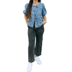 Women's Paneled Stretch Pants - MIOU MUSE - 1 of 4