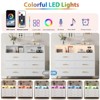 Bedroom Dresser with LED Lights & Charging Station, Wood 6 Drawer Dresser for Bedroom - 4 of 4