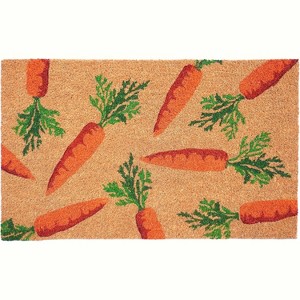HomeRoots 17" X 29" Natural And Orange Easter Carrots Coir Outdoor  Door Mat - 1 of 4
