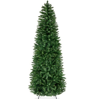 Best Choice Products Unlit Pencil Christmas Tree, Spruce Style Holiday Décor w/ Metal Base