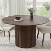 Dovelina Mid-Century Round Dining Table Wood Kitchen Table for 4 People - Walnut - 4 of 4