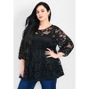 Avenue Women's Plus Size Lucille Lace Tunic - 4 of 4