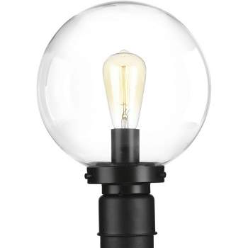 Progress Lighting, Globe Collection, 1-Light Outdoor Post Lantern, Black Finish, Clear Glass Shade