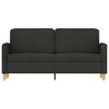 vidaXL 2-Seater Sofa in Black - Modern Fabric Upholstered Couch with Durable Metal Frame and Comfortable Padded Seats - 2 of 4