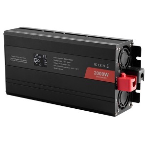 VEVOR Pure Sine Wave Inverter, 2000 Watt, DC 12V to AC 110V Power Inverter with 2 AC Outlets 2 USB Port 1 Type-C Port, LCD Display, Black - 1 of 4