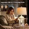KTMBDW Set of 2 Farmhouse Lamps, Rustic Vintage Bedroom Table Lamp with 2 USB Charging Ports for End Table Entryway, 4 Bulbs Included - 3 of 4