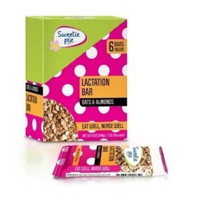 Sweetie Pie Organics Lactation Bar - Oats and Almonds - 6pk