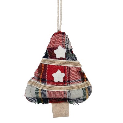 Northlight 4" Plaid Christmas Tree Shaped Plush Ornament