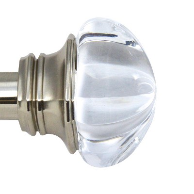 Versailles Imperial Regal Steel Heavy Duty Curtain Rod Set for Windows Brushed Nickel