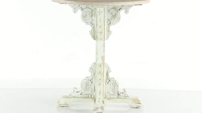 Small Round Antique Wood Accent Table White - Olivia &#38; May, 2 of 8, play video
