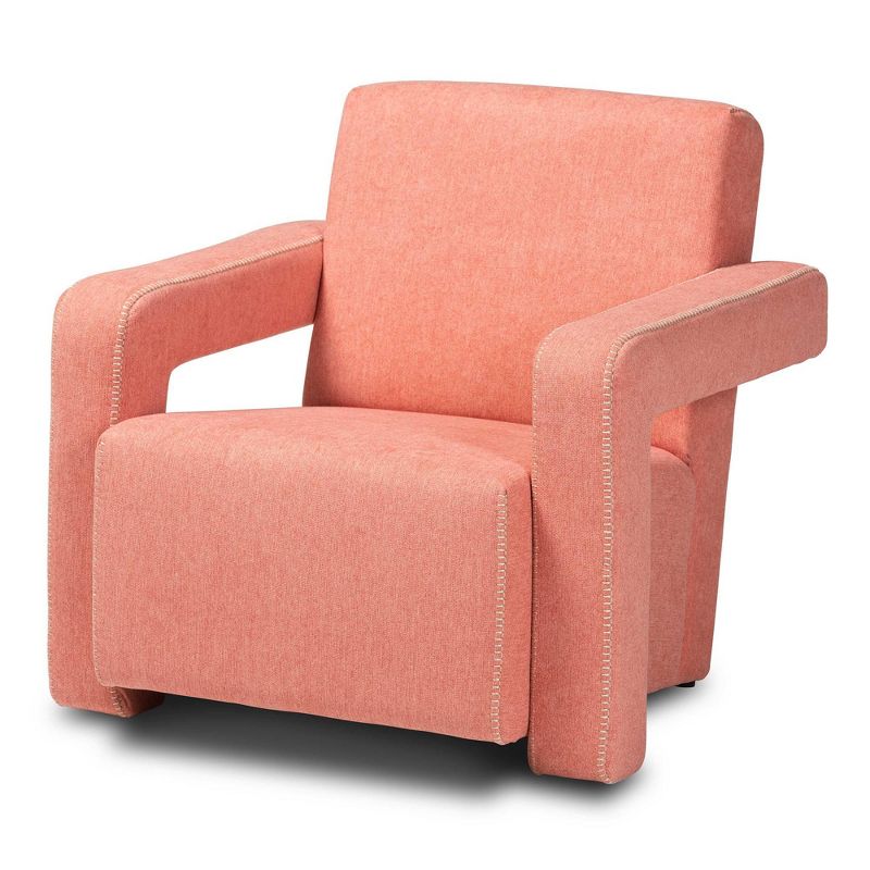 Madian Light Fabric Upholstered Armchair Light Red - Baxton Studio, 1 of 9