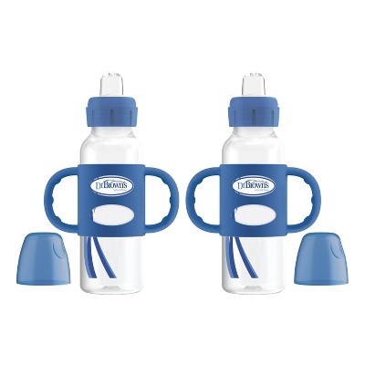 Dr. Brown's Milestones Transitional Sippy Bottle with Silicone Handles - Blue - 2pk