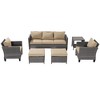 Sonkuki 6-Piece Patio Conversation Set with Side Table - 2 of 4